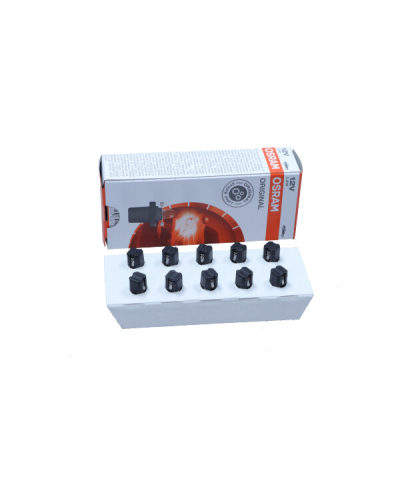 OSRAM ŻARÓWKA BAX 12V/1,2W 8,5D CZARNY (Z COKOŁEM PLASTIKOWYM) 10SZT.