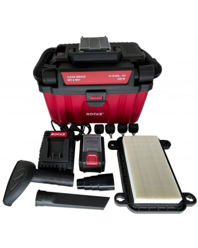 ROOKS 20V AQ-ONE ODKURZACZ PRZENOŚNY, DRY&WET 100-200W-10L-HEPA, 4AH, BMC