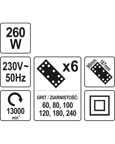 YATO SZLIFIERKA OSCYLACYJNA 260W