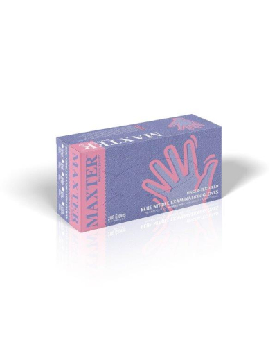 EMKA MEDICAL RĘKAWICZKI NITRYLOWE BEZPUDROWE NIEBIESKIE XL- MAXTER (200 SZT.)