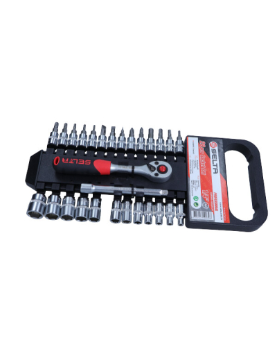 SELTA ZESTAW NARZĘDZIOWY NA WIESZAKU, 1/4", 27 CZ