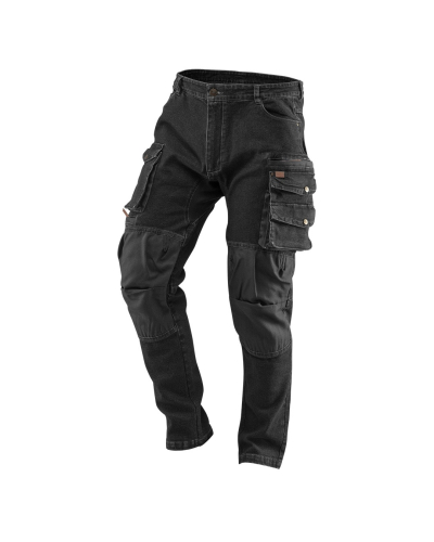 NEO TOOLS SPODNIE ROBOCZE DENIM, CZARNE, ROZMIAR M