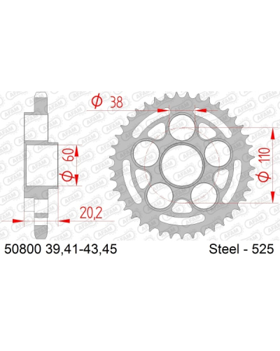 AFAM ZĘBATKA NAPĘDZANA TYŁ MOTO STALOWA OCYNKOWANA SREBRNA