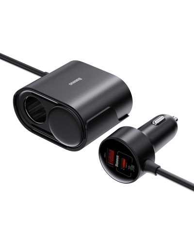 BASEUS ROZGAŁĘZIACZ SAMOCHODOWY GNIAZDA ZAPALNICZKI 30W (CZARNY)