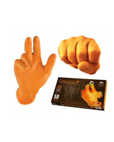 Grippaz RĘKAWICE NITRYLOWE OCHRONNE GRIPPAZ 246 POMARAŃCZOWE (OP. 50 SZT) ROZM. M