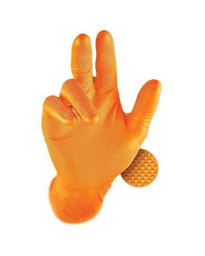 Grippaz RĘKAWICE NITRYLOWE OCHRONNE GRIPPAZ 246 POMARAŃCZOWE (OP. 50 SZT) ROZM. M