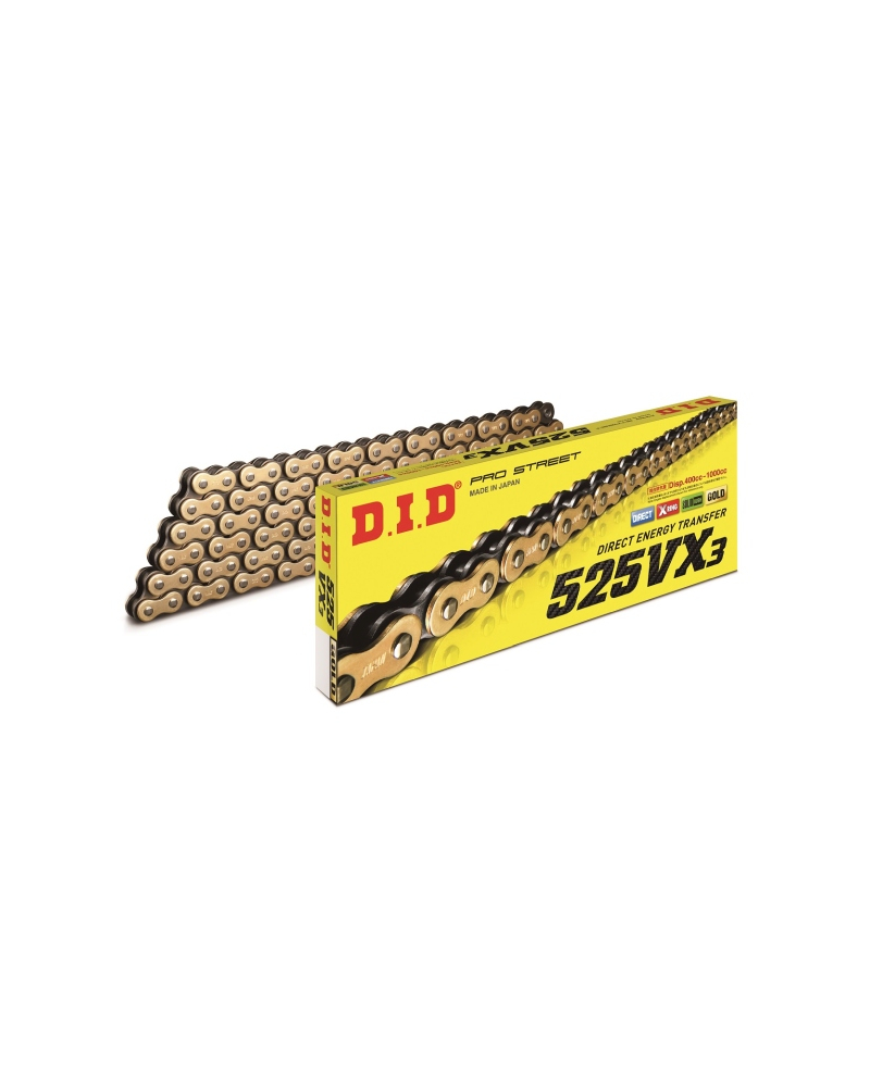 D.I.D ŁAŃCUCHY ŁAŃCUCH NAPĘDOWY MOTO. DID 525  X-RING (4439AN) (ROZKUTY+OGNIWO)