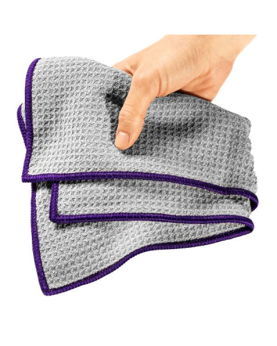 MOJE AUTO MIKROFIBRA WAFLOWA DO SZYB DIAMOND GLASS 370G/M² 40X40CM / SZARA / DO POWIERZCHNI SZKLANYCH / MOJE AUTO DETAILER