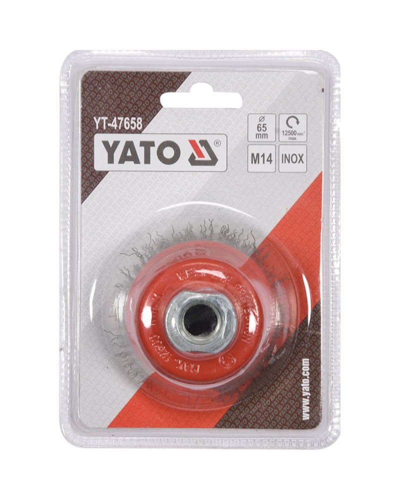 YATO SZCZOTKA DOCZOŁOWA M14, INOX, 65 MM