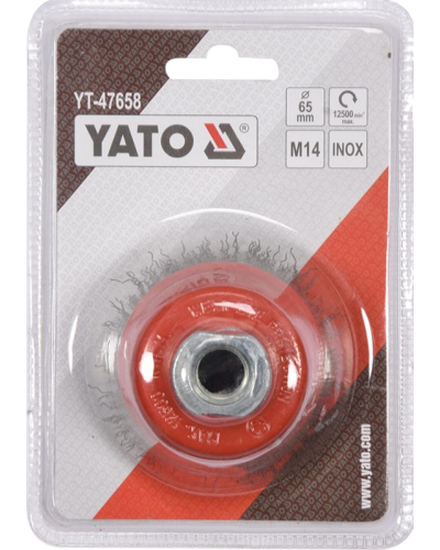 YATO SZCZOTKA DOCZOŁOWA M14, INOX, 65 MM