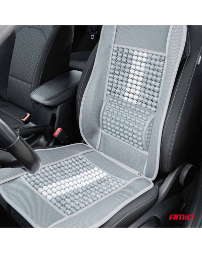 AMIO MATA NA FOTEL Z PODPARCIEM LĘDZWIOWYM I ZAGŁÓWKIEM 131X46 SZARY