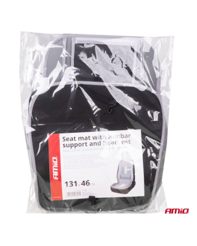 AMIO MATA NA FOTEL Z PODPARCIEM LĘDZWIOWYM I ZAGŁÓWKIEM 131X46 SZARY