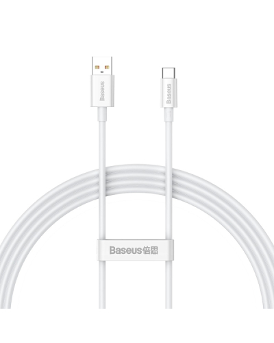 BASEUS KABEL DO ŁADOWAREK USB DO USB-C SUPERIOR 100W 1.5M (BIAŁY)