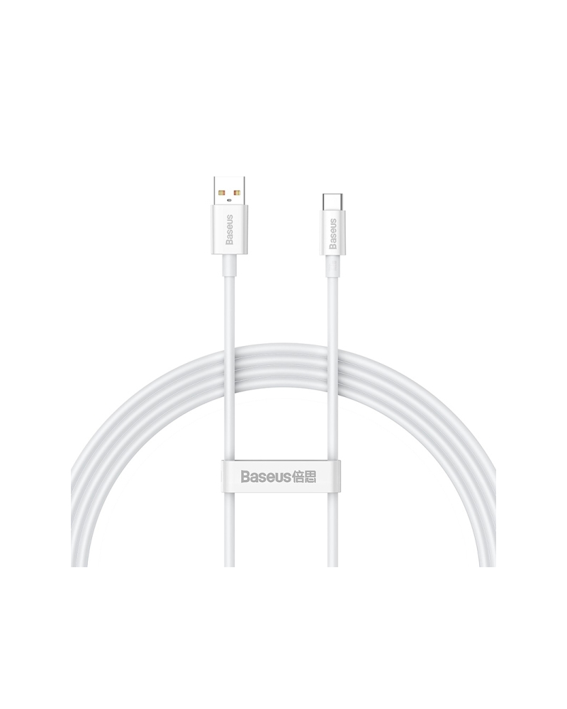 BASEUS KABEL DO ŁADOWAREK USB DO USB-C SUPERIOR 100W 1.5M (BIAŁY)