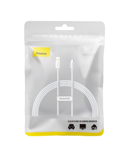 BASEUS KABEL DO ŁADOWAREK USB DO USB-C SUPERIOR 100W 1.5M (BIAŁY)