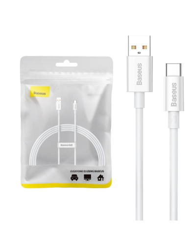 BASEUS KABEL DO ŁADOWAREK USB DO USB-C SUPERIOR 100W 1.5M (BIAŁY)