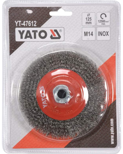 YATO SZCZOTKA TARCZOWA M14, INOX, 125 MM