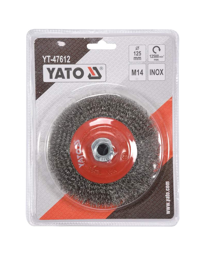 YATO SZCZOTKA TARCZOWA M14, INOX, 125 MM