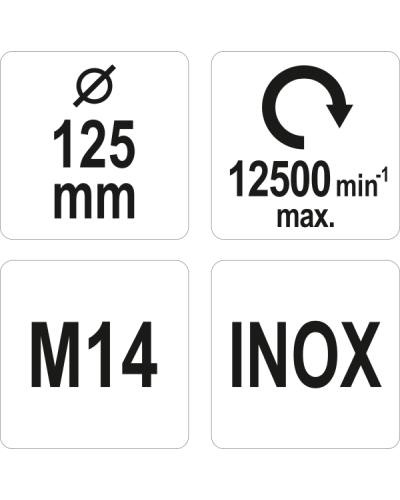 YATO SZCZOTKA TARCZOWA M14, INOX, 125 MM