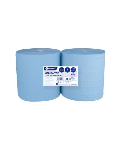 MERIDA CZYŚCIWO PAPIEROWE TOP NIEBIESKIE, 4-WARSTWY ŚR. 30 CM, DŁ. 157 M, ZGRZEWKA 2 SZTUKI