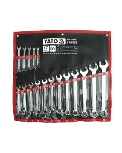 YATO KLUCZE PŁASKO-OCZKOWE 8-32MM, 17 CZ