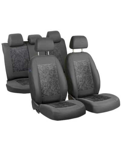 KRUSZMAR II POKROWCE SAMOCHODOWE NA SIEDZENIE UNIWERSALNE - SZARY WELUR - KOMPLET L