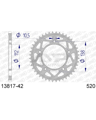 AFAM ZĘBATKA NAPĘDZANA TYŁ MOTO ALUMINIOWA ANODOWANA GUN METAL