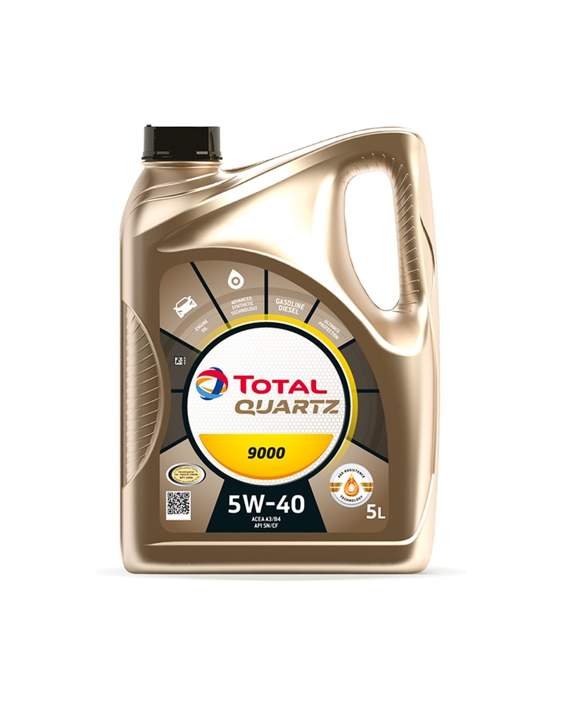 TOTAL OLEJ TOTAL QUARTZ 5W40 5L 9000 A3/B4 / SN/CF / 229.5 / 502.00 505.00 / PORSCHE A40 / PSA B71 2296 / 9.55535-M2