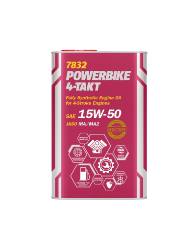 MANNOL OLEJ MANNOL 15W50 1L 4T POWERBIKE SM / JASO MA/MA2 / OPAKOWANIE METALOWE