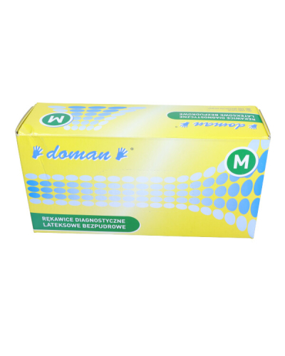 DOMAN CLINIC RĘKAWICE LATEKSOWE BEZPUDROWE (OP 100 SZT) ROZMIAR M