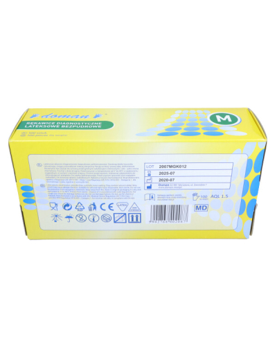 DOMAN CLINIC RĘKAWICE LATEKSOWE BEZPUDROWE (OP 100 SZT) ROZMIAR M