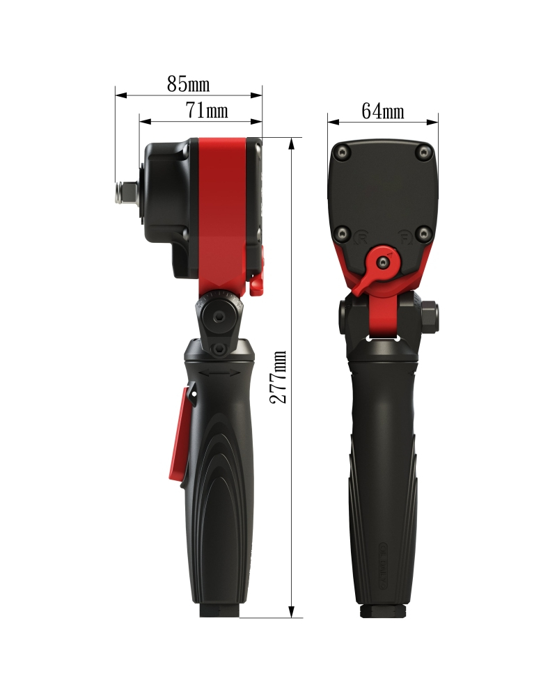 ROOKS KLUCZ UDAROWY, PRZEGUBOWY 1/2", 500 NM, L: 85 MM